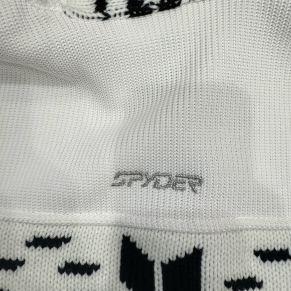 Spyder Core Sweater White and Black Snowflake Jacket Medium - Picture 4 of 5